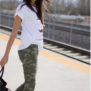 Zara Army fatigue jeans distressed s10